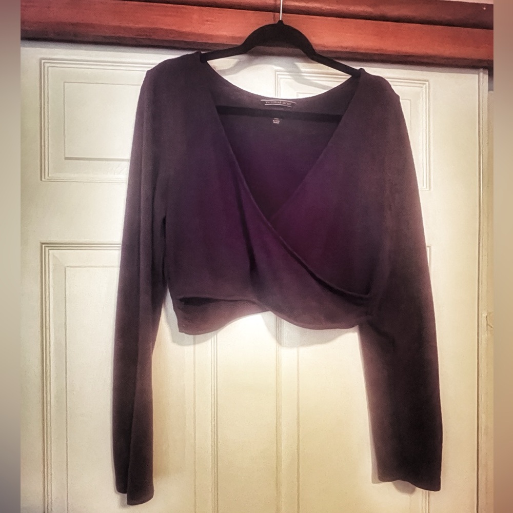 Victoria’s Secret Cozy Long-sleeve Wrap Crop Top